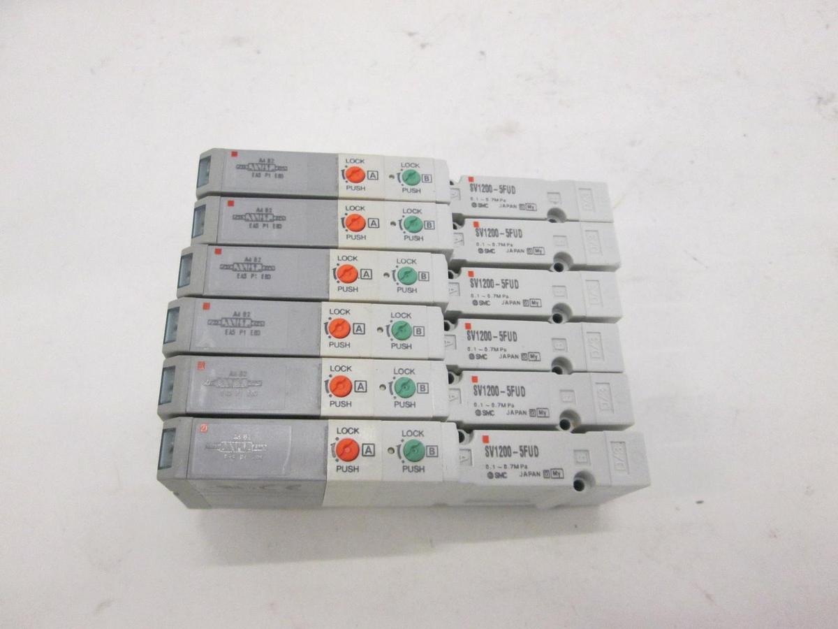 Used SMC, SV1200-5FU, Solenoid Valve, Used, Lot of 6