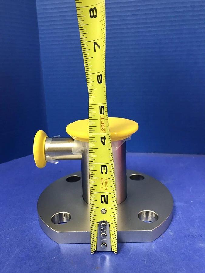 Used Stainless Steel Vacuum Pipe NW50 to 6"/5.5" Plate Flange w/ NW25 Port, Used