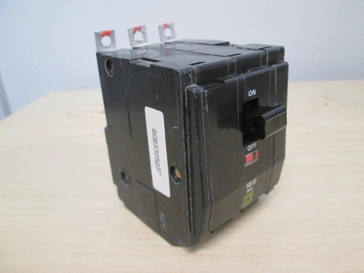 Used Square D, Type QOB, 3 Pole Circuit Breaker, 30A, Used