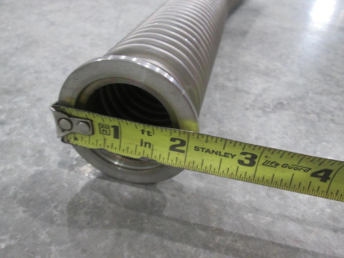Used Stainless Steel Formed Bellows Vacuum Pipe / Socket, 16"L, 50MM Flange, Used