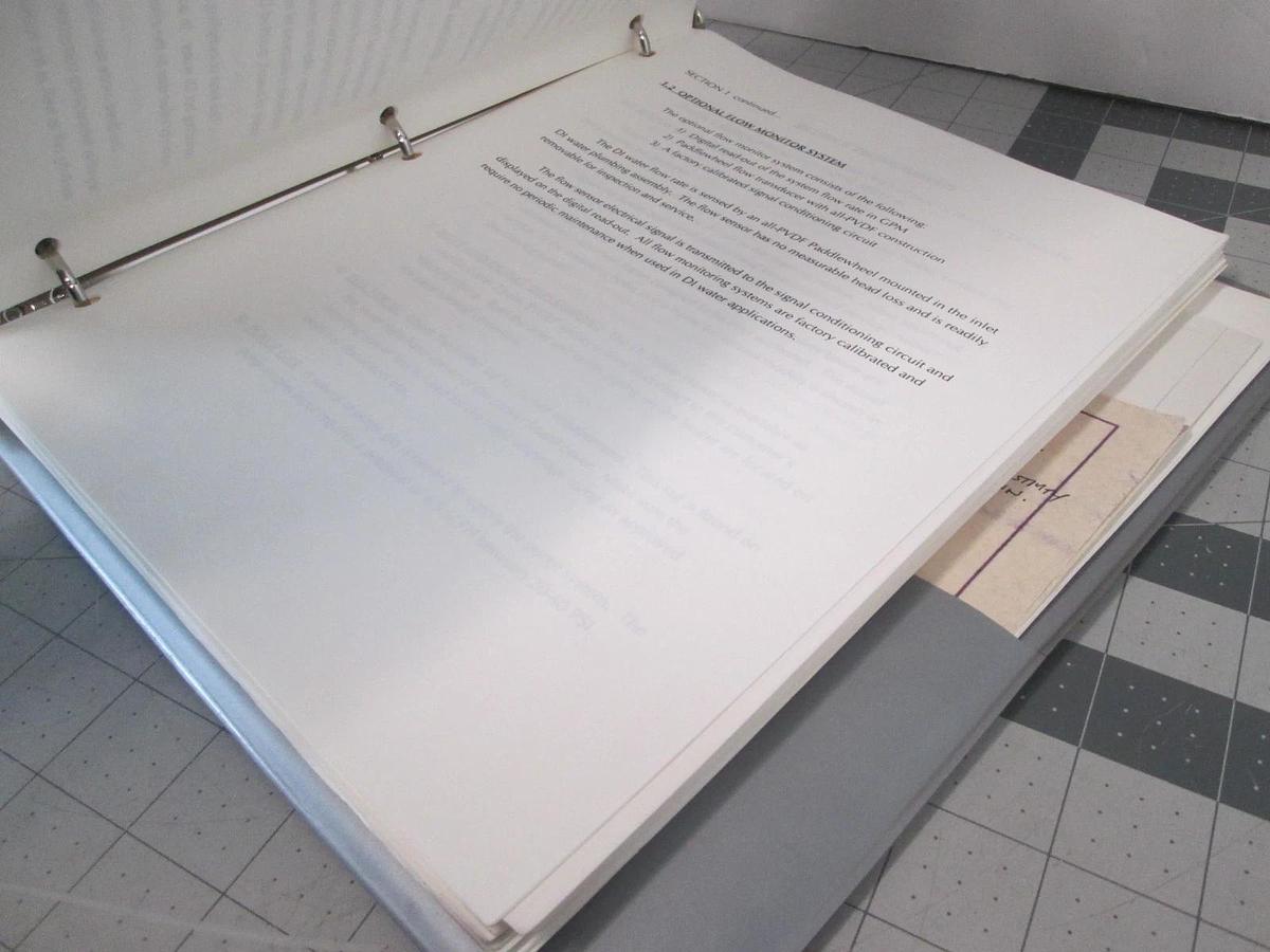 Used Lufran, 052-SVW-Di-480-1000, Ultrapure DI Water Heater Manual, Used