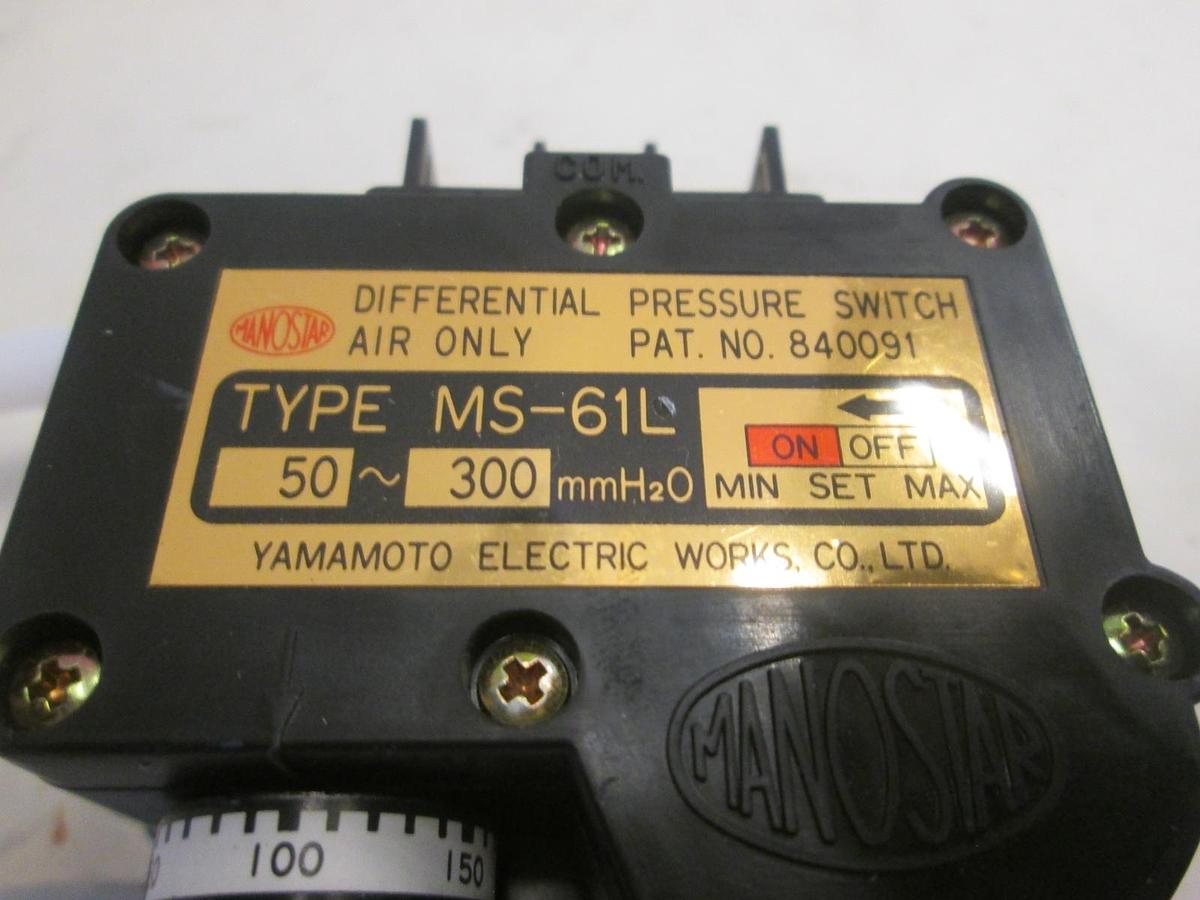 Used Yamamoto MS61L, 50 - 300 kPa, Differential Pressure Switch