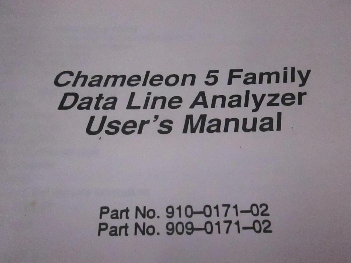 Used Tekelec Chameleon 5 Family Data Line Analyzer User's Manual, Used
