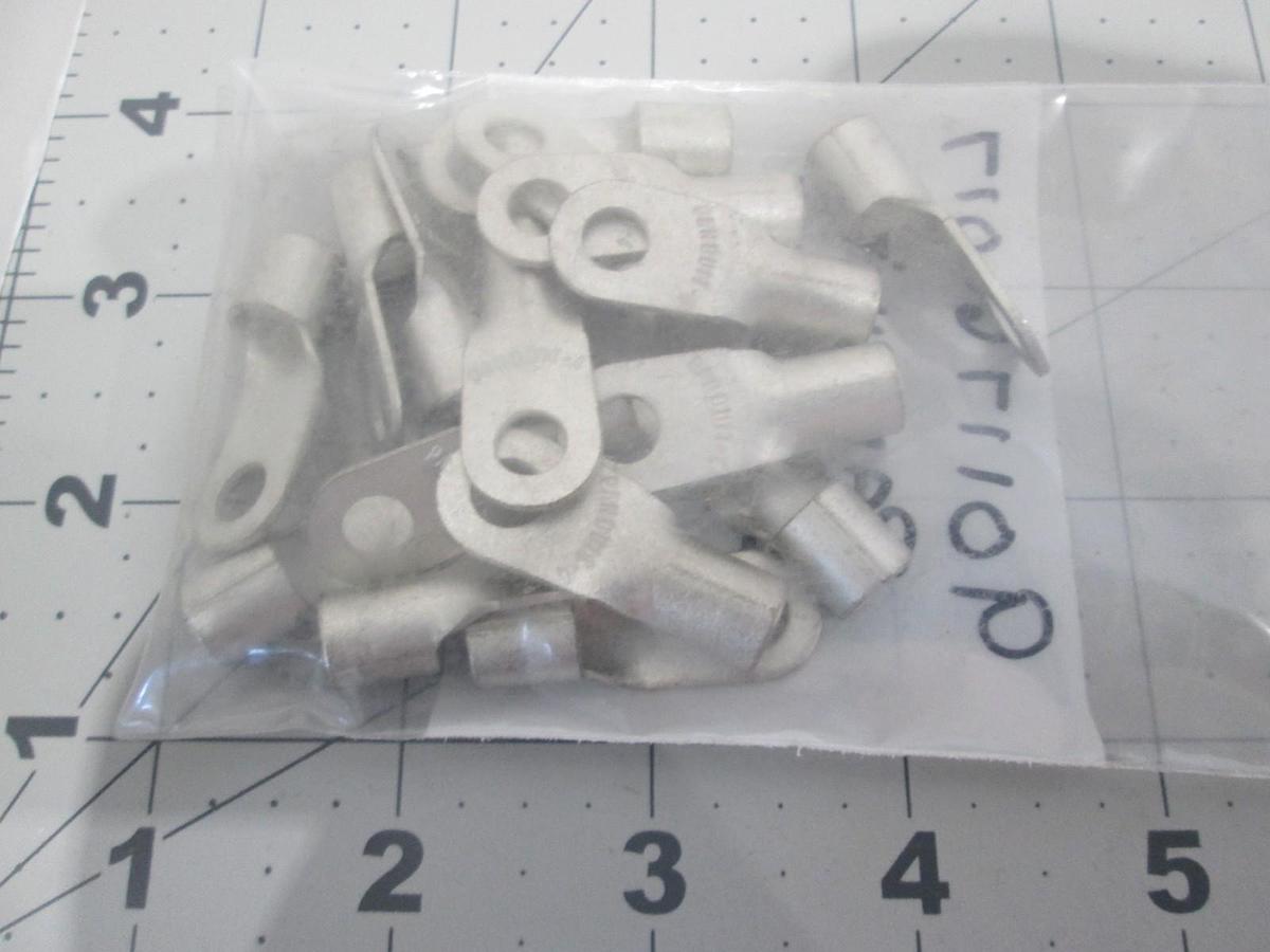 Used Panduit, P4-14R-E, Non-Insulated Ring Terminal 4 AWG 1/4" Stud, New, Lot of 16
