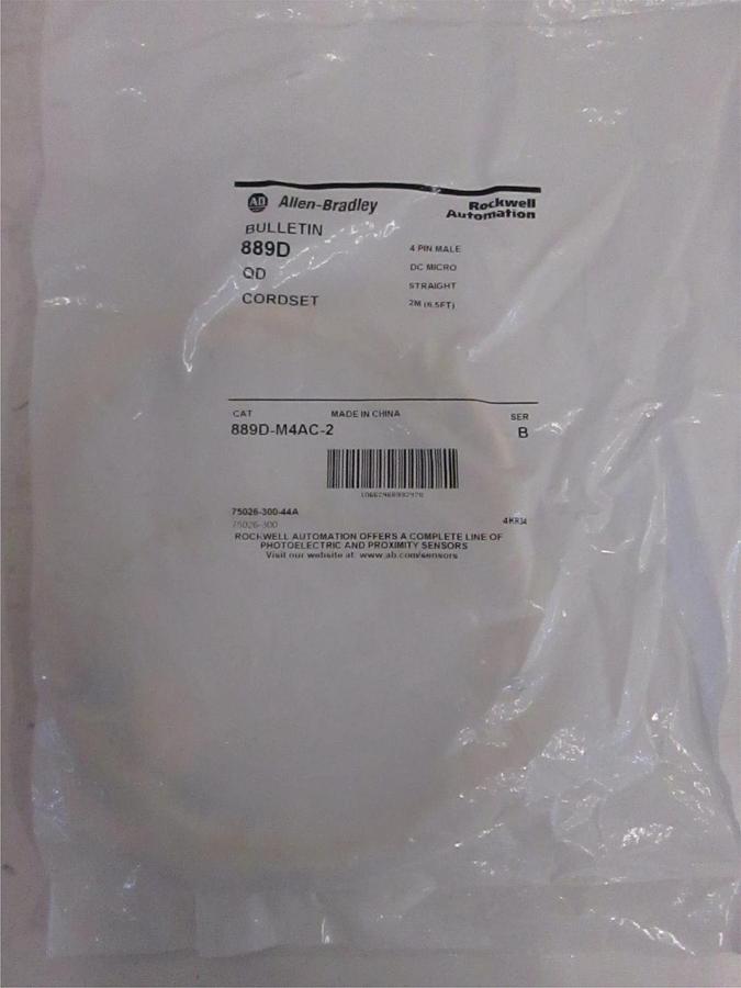 Used Allen-Bradley, 889D Cordset Cable, New