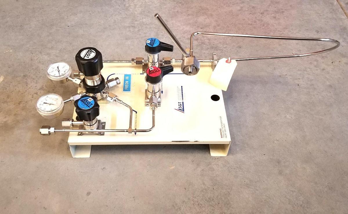 Used ASGT High Purity Gas Panel, CGA xxx w/pigtail previously used for C2F6