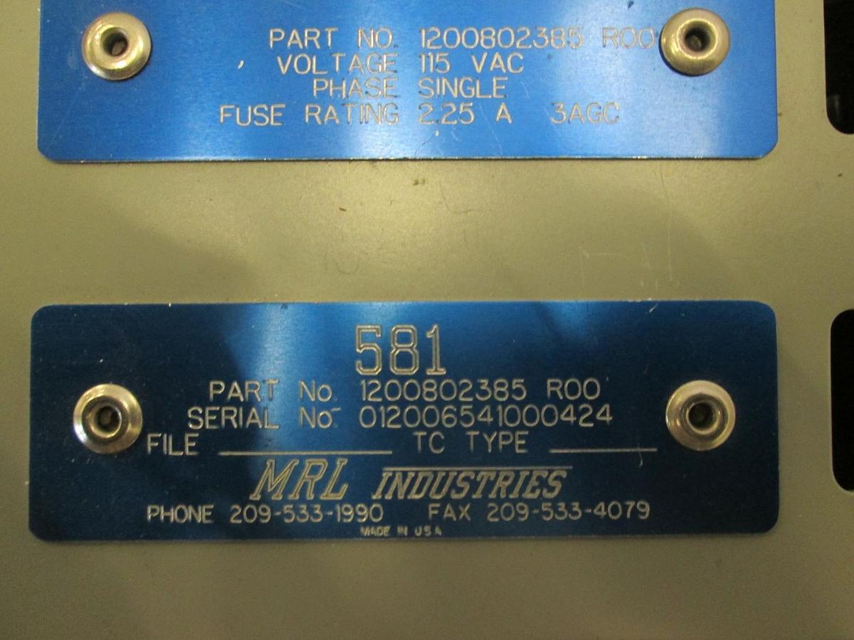 Used Argus, Gas Control Module, Model 581, 10 Channel Single Phase, Used