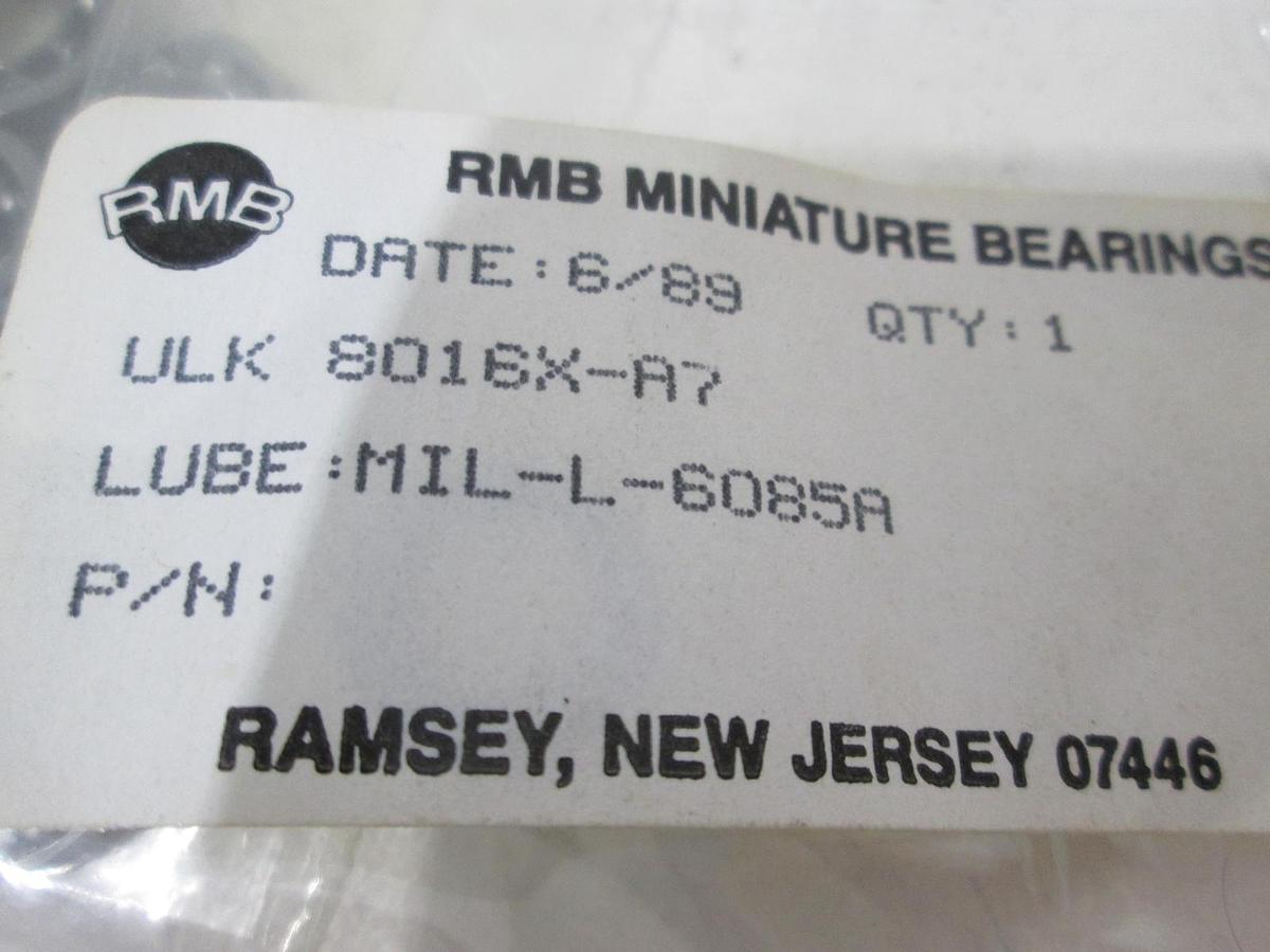 Used RMB Miniature Bearings, ULK 8016X-A7, Ball Bearings, New, Lot of 21