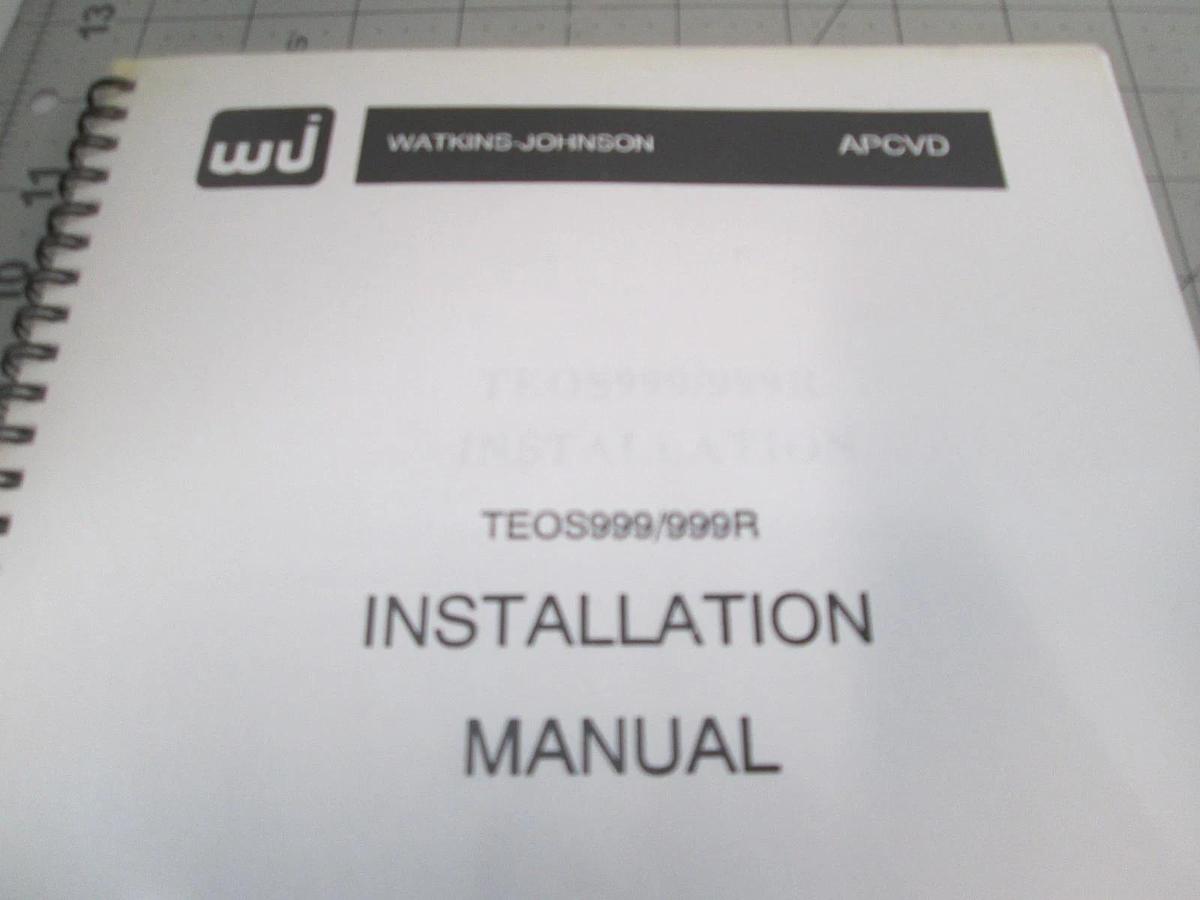 Used Watkins Johnson, Installation Manual, TEOS999/999R, Used