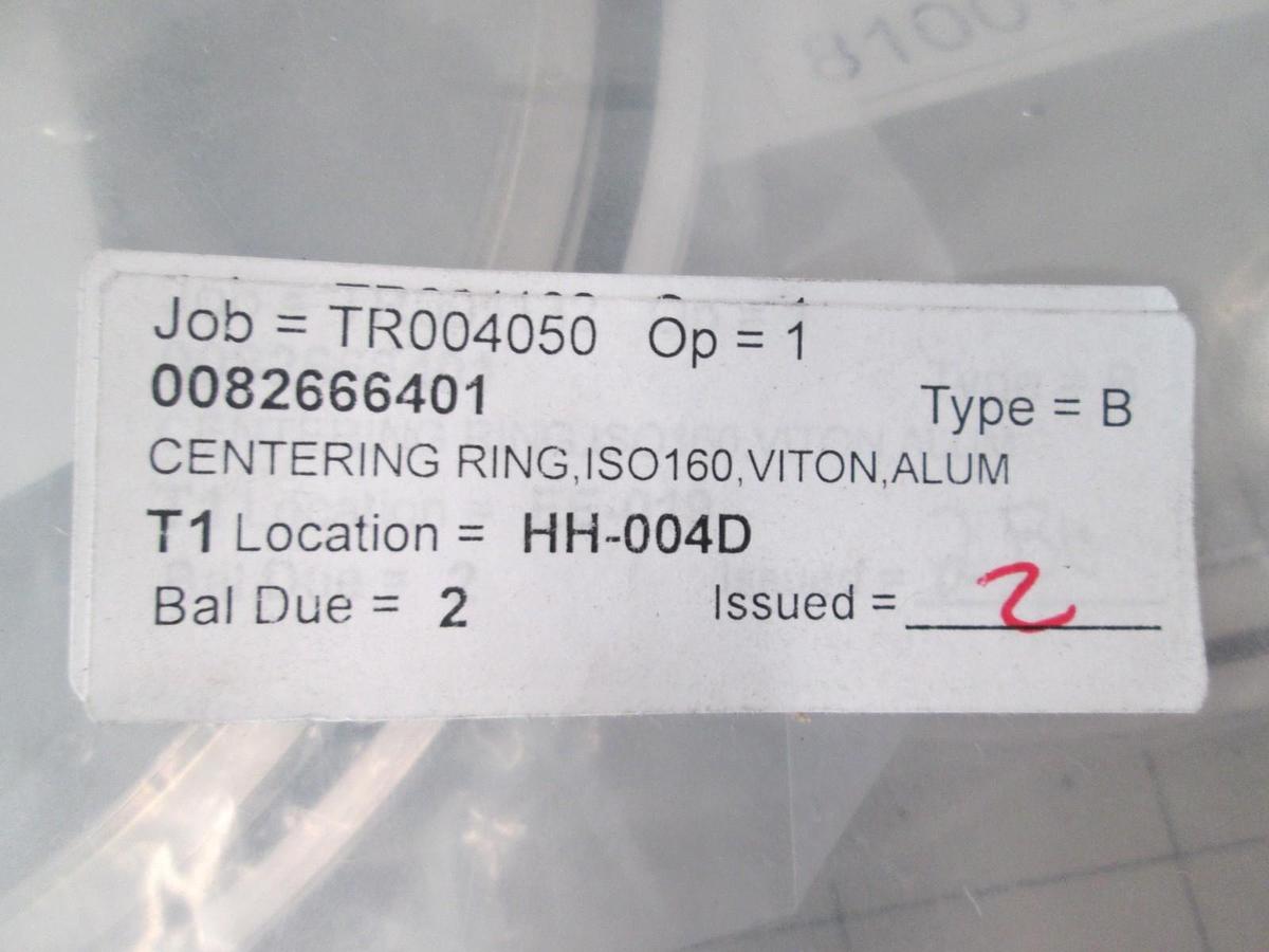 MDC, Aluminum Centering Ring, 810012, ISO 160, Viton, New, Lot of 2