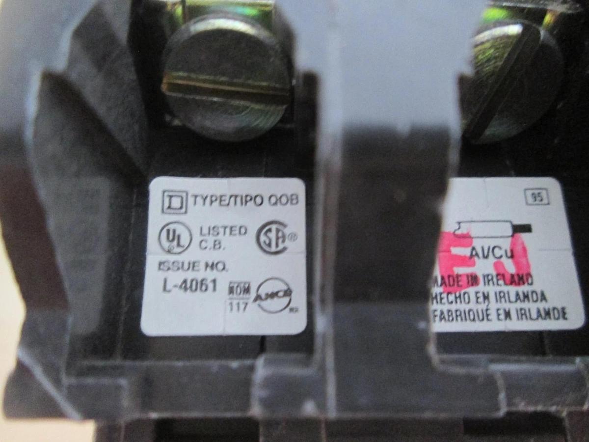 Used Square D, L-4061, Type QOB, 3 Pole Circuit Breaker, 25A, Used