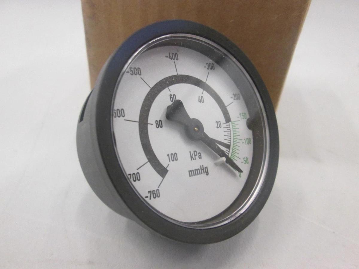 NoShok, 20.110, 760 MMHG/KPA Pressure Gauge, 1/4" NPT, Back Mount, New