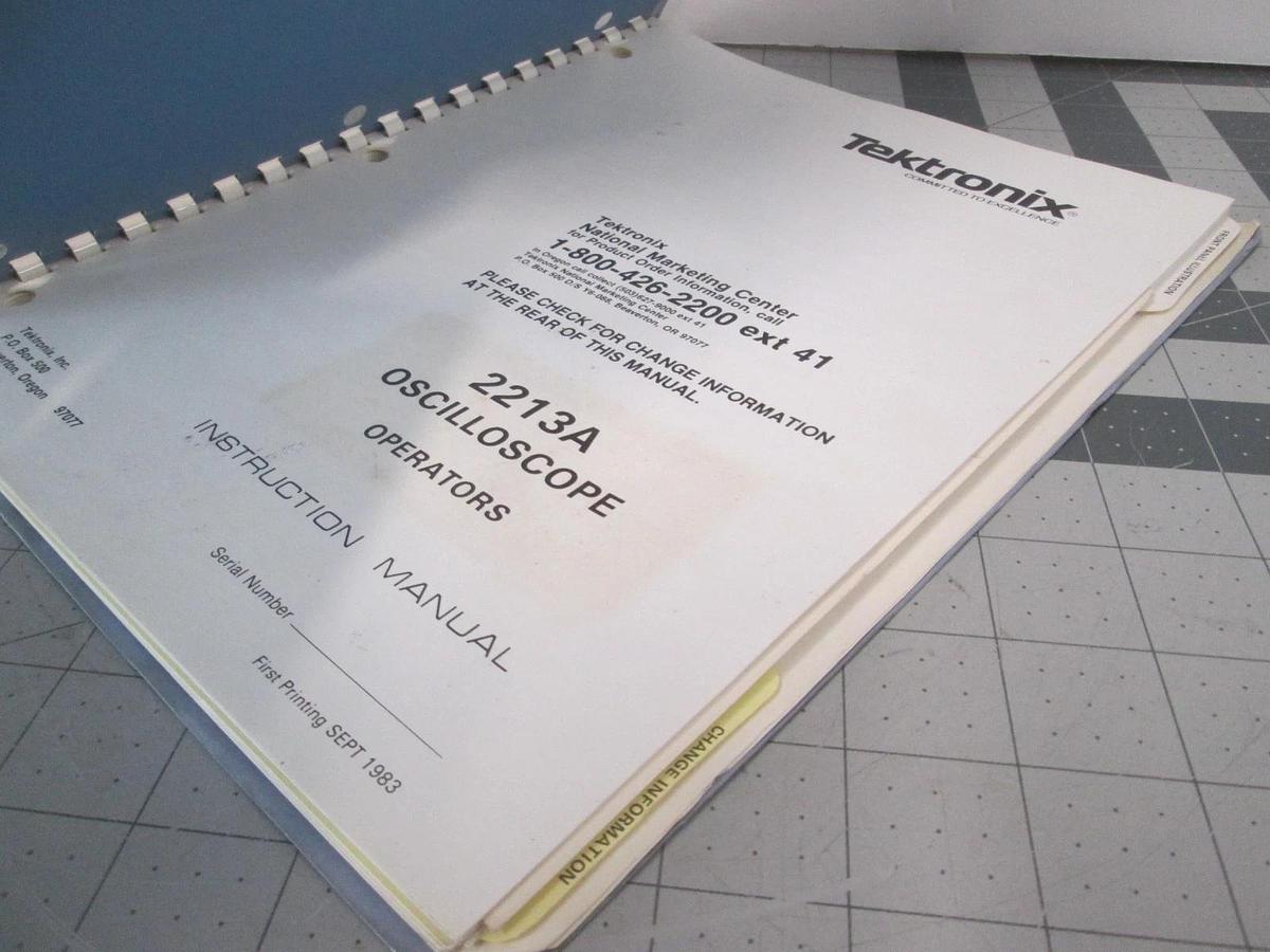 Used Tektronix, 2213A, Oscilloscope Operators, Instruction Manual, Used
