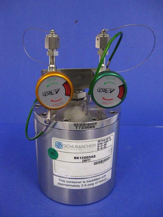 Used SCHUMACHER BK1200SAS Source Container - Helium