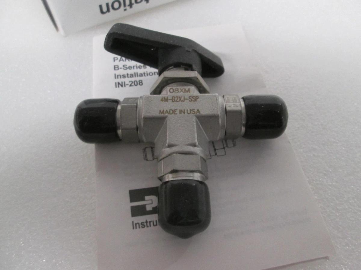 Parker, Ball Valve, 4M-B2XJ-SSP, 3-Way B- Series Valve, New