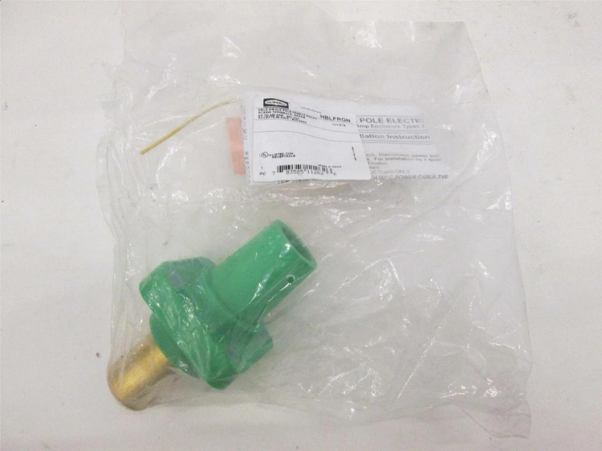 Hubbell, HBLFRGN, Single Pole Female Receptacle, Green, New
