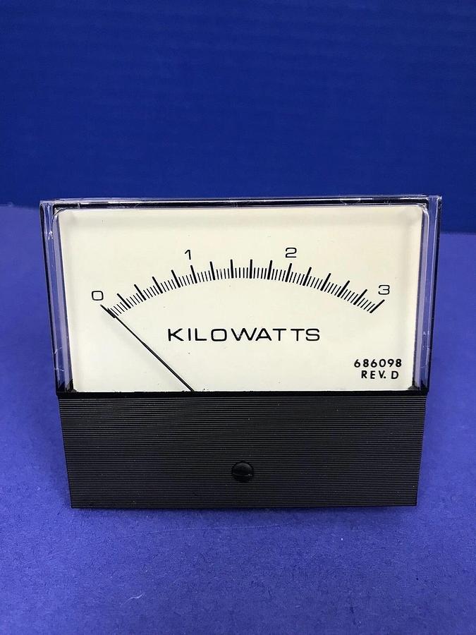 A&M 686098 Panel Meter 0-3 Kilowatts, New