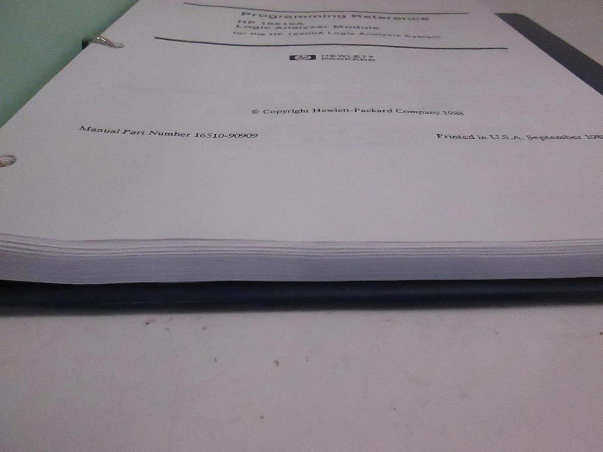 Used HP 16510A Logic Analyzer Module Programming Reference, Used