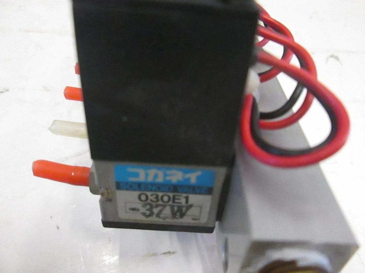 Used Koganei 030E1 Solenoid Valve Manifold Assembly - 4 Valves, Used