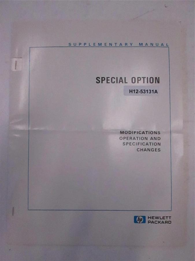 Used HP H12-53131A Special Option Supplementary Manual, Used