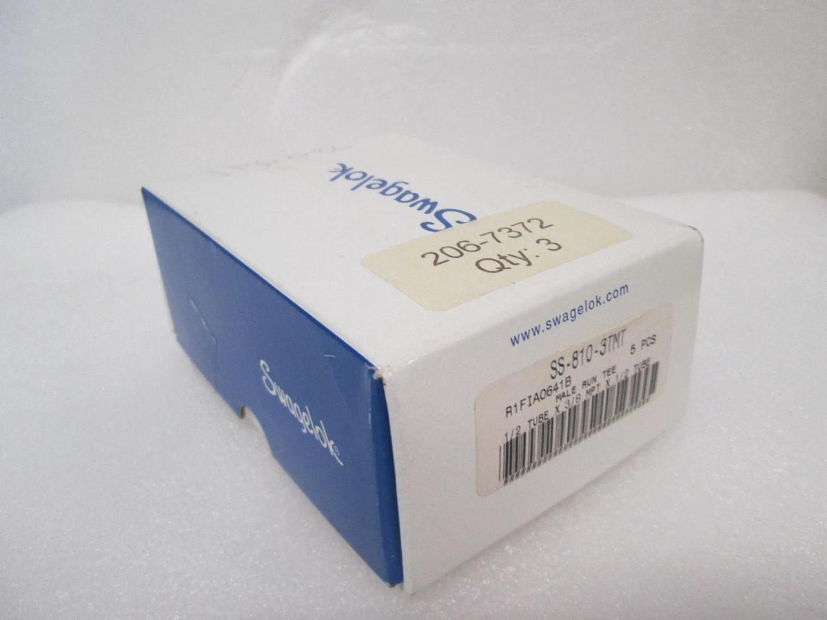 Swagelok, SS-810-3TMT, Male Run Tee, New, Lot of 3