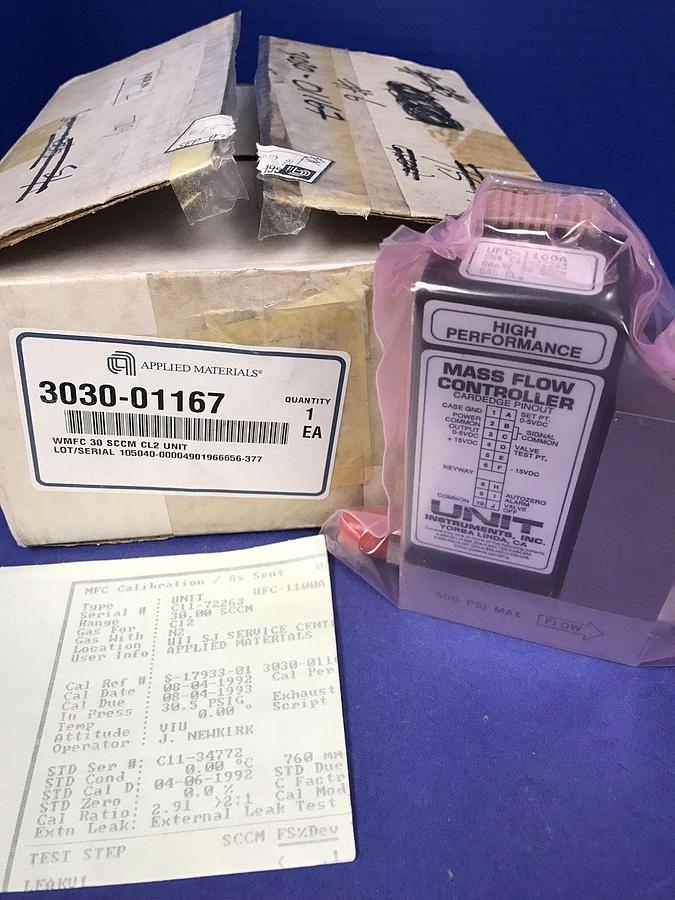 Used Unit UFC-1100A Mass Flow Controller, CL2, 30 SCCM, Refurbished