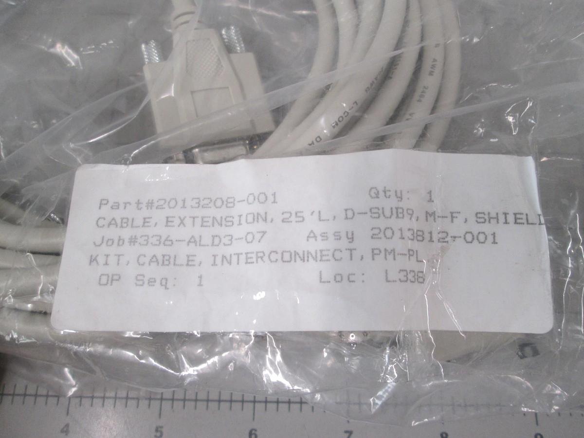 Used MC Electronics, 2013812-001, Cable Extension, 25',D-Sub9, M-F, New, Lot of 2