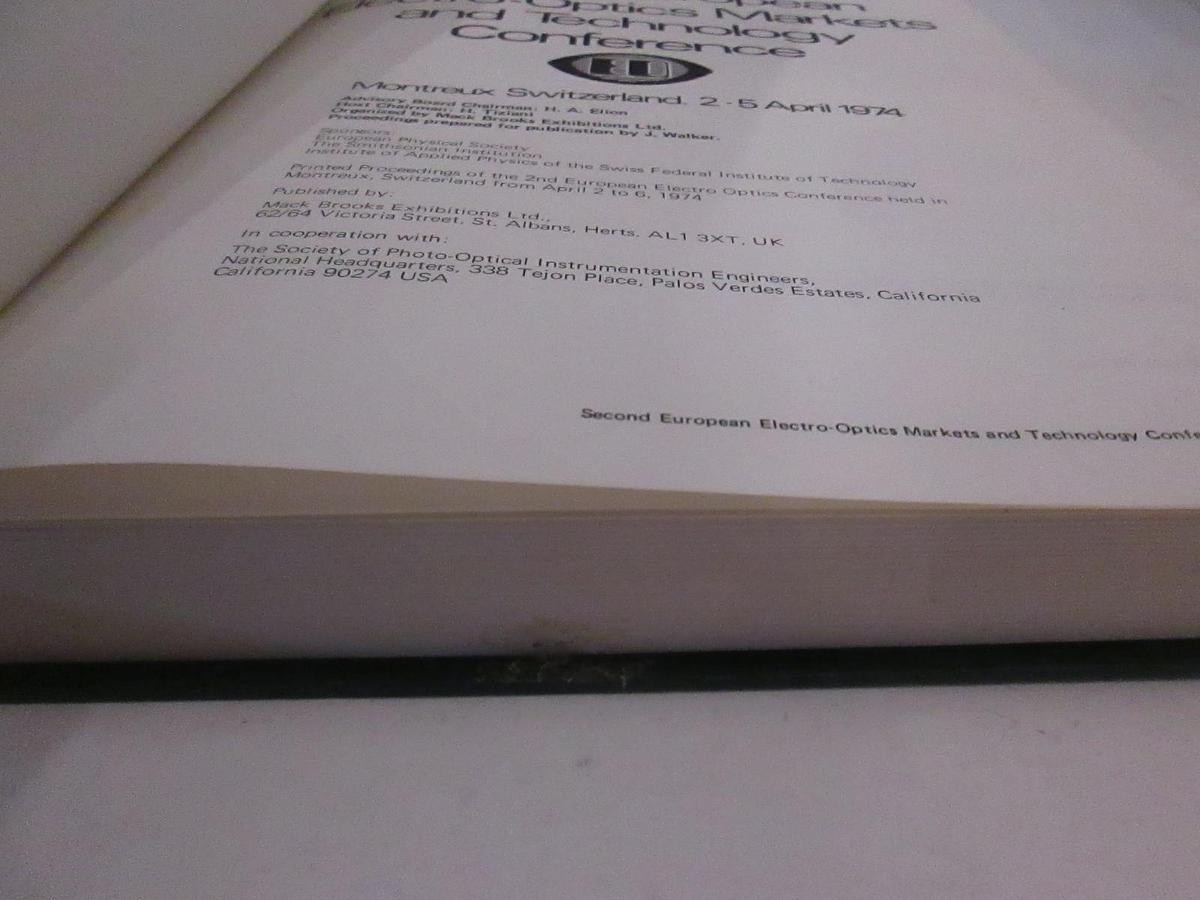 Used Second European Electro-Optics Markets and Tech Conference 1974, Used