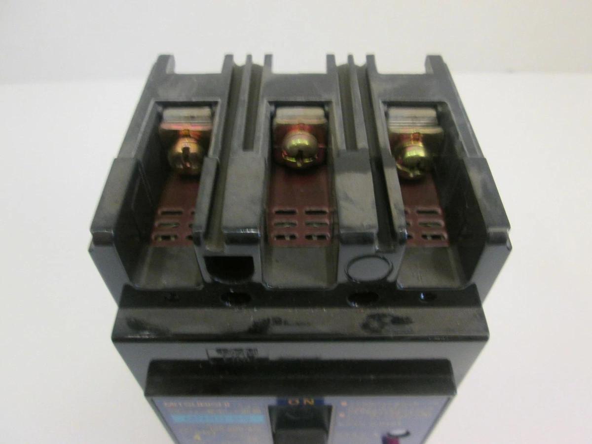 Used Mitsubishi Circuit Breaker MN50-SS 4A, 30mA, 3 Pole, 100-200-415 VAC, Used