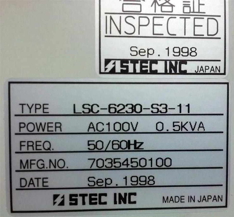 Used STEC LSC-6230-S3-11 Liquid Source Controller w/ SMT-8000, LSC-6200 and Cables