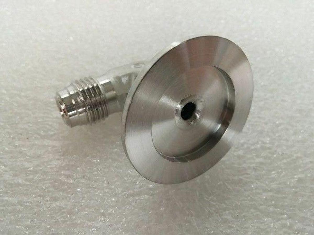 Used SS Vacuum Fitting Adapter, NW25 Flange to 1/4" MVCR w/ 90 Elbow, Lot of 2
