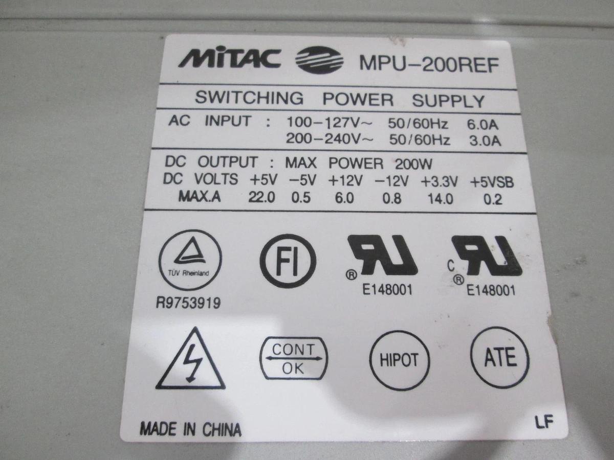 Mitac, MPU-200REF, Switching Power Supply, Used