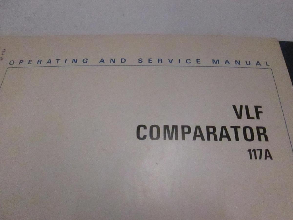Used HP VLF Comparator 117A Operating and Service Manual, Used