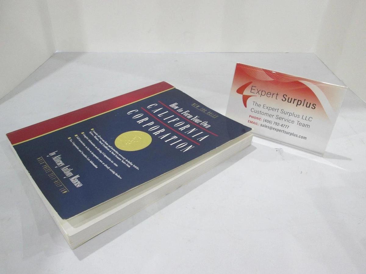 Used How to Form Your Own California Corporation, ISBN 0-87337-069-4, Used 9780873370691