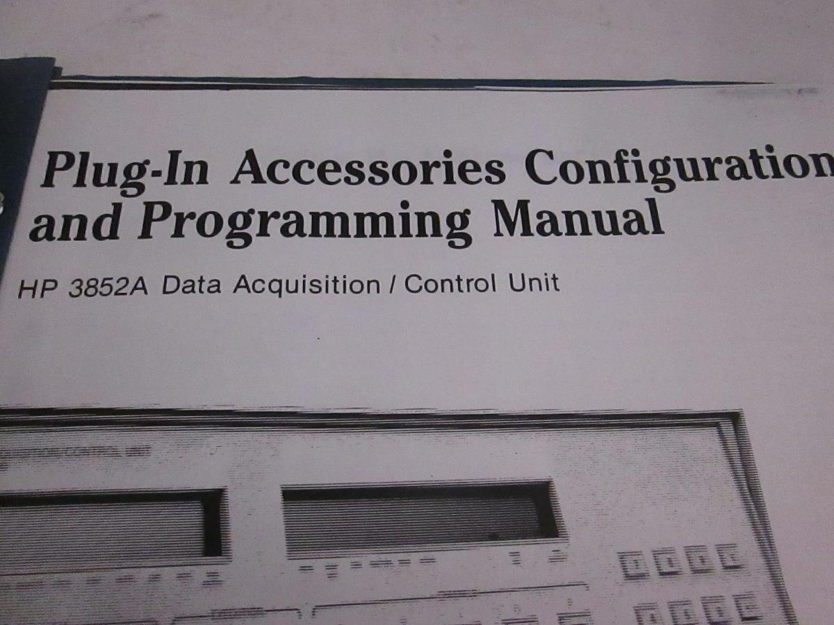 Used HP Model 3852A Plug-In Accessories Configuration and Programming Manual, Used
