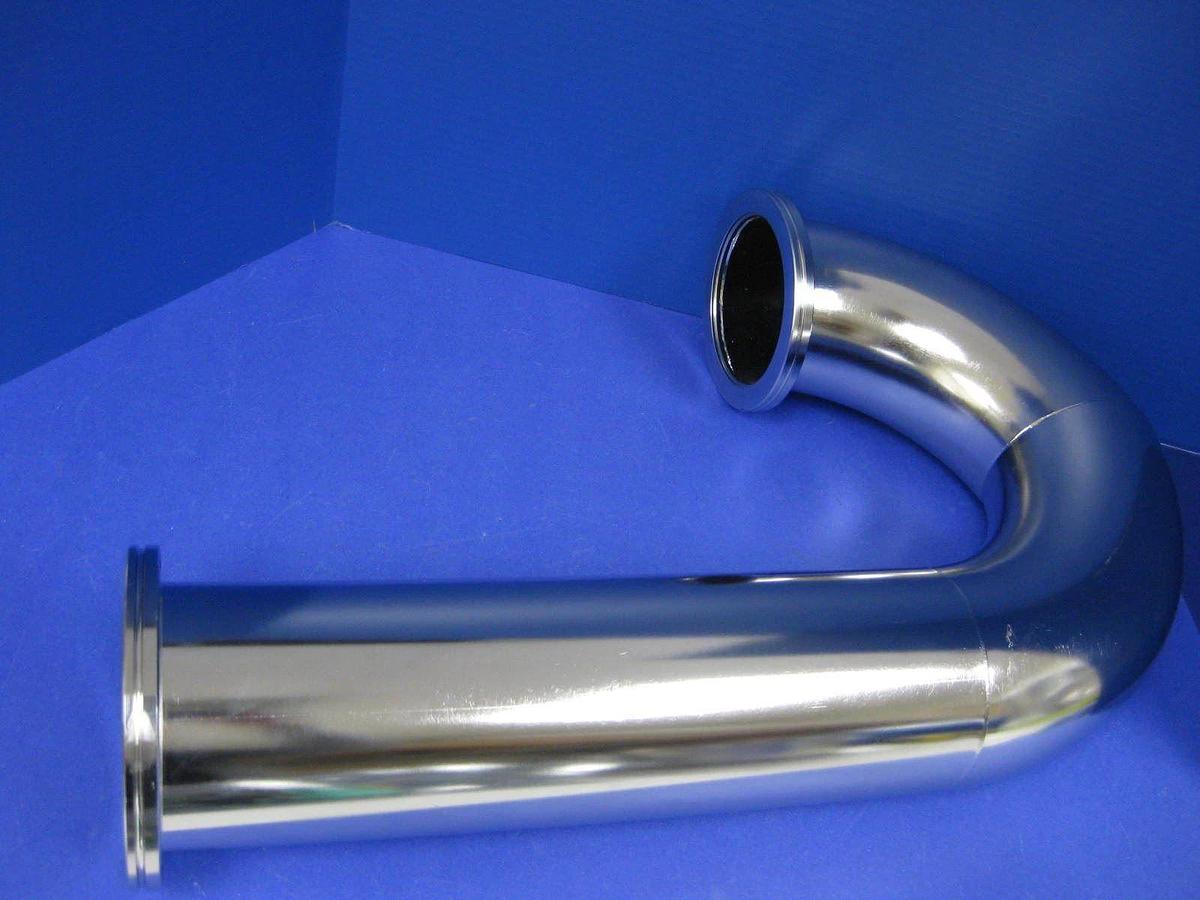 Stainless Steel Vacuum Pipe 180° Elbow "J" Shape, ISO-100 , 21.5"L, New