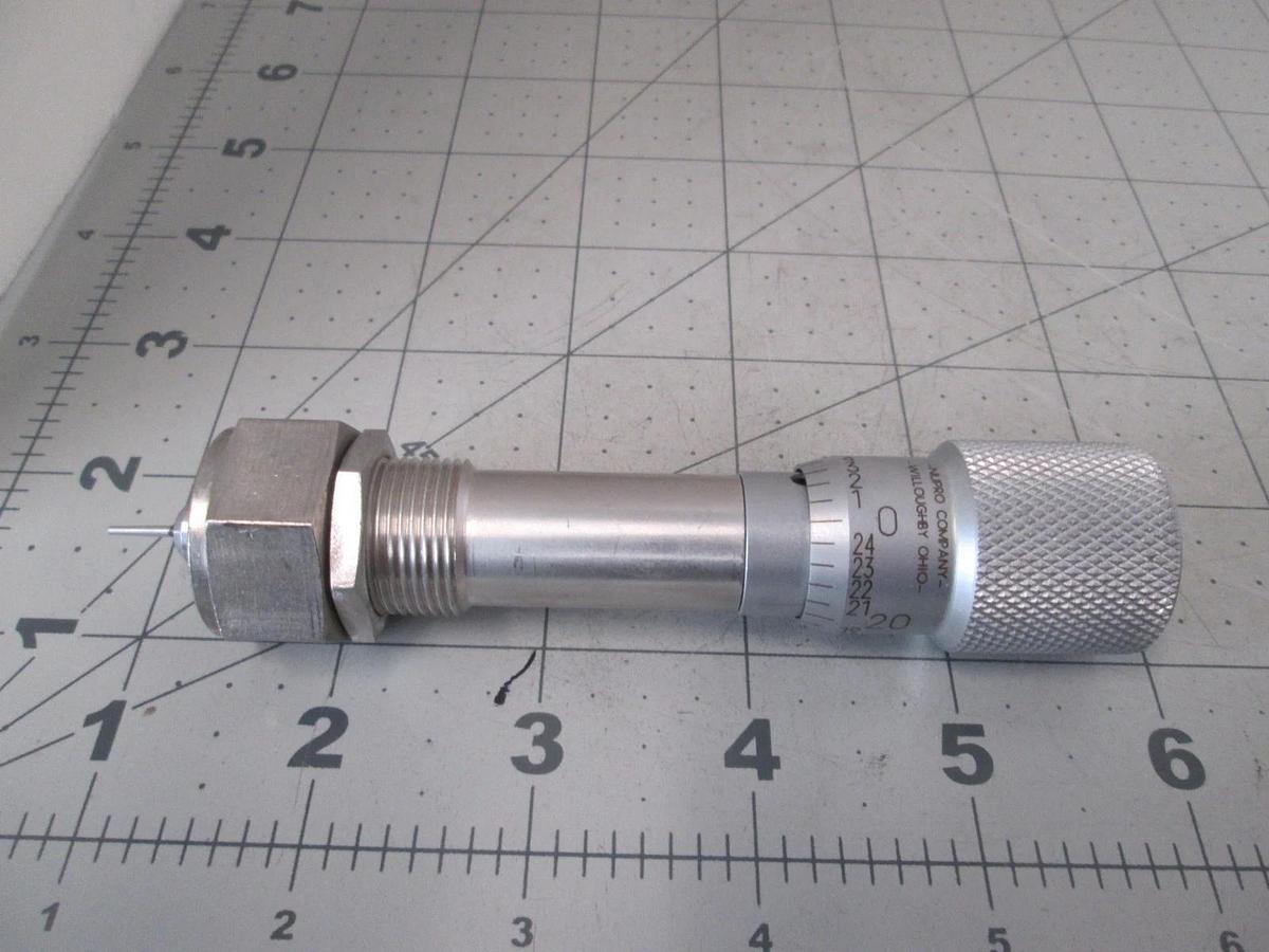 Used Swagelok NUPRO Bellows Sealed Metering Valve, Replacement Handle to Stem Tip