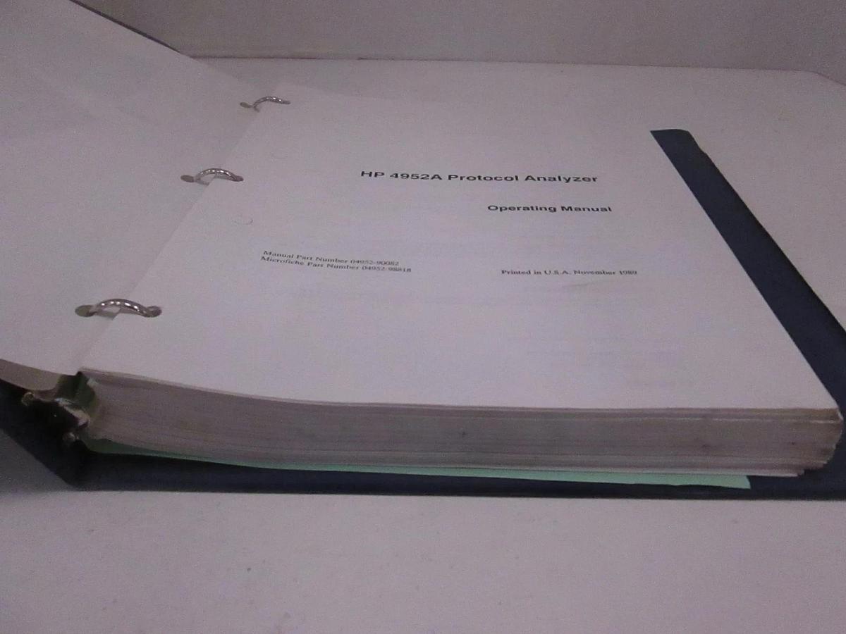 Used HP Model 4952A Protocol Analyzer Operating Manual, Used