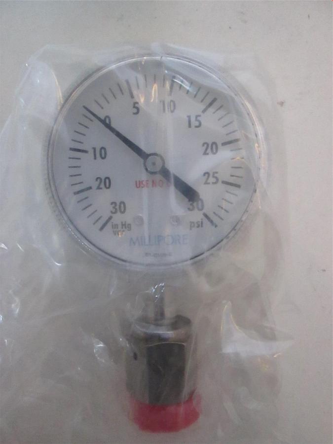 Millipore, 30-0-30 PSI, Gauge Bottom Mount, New
