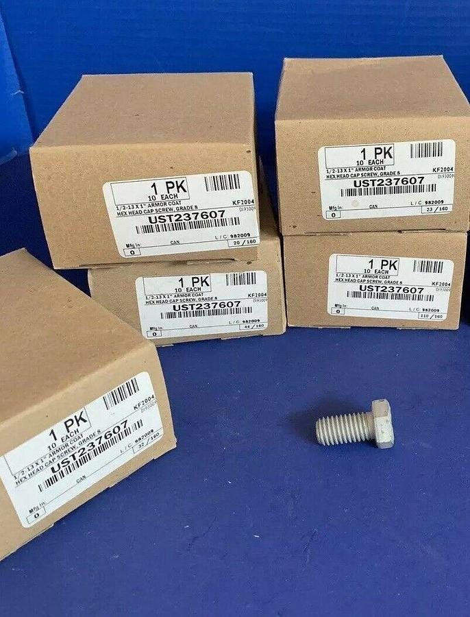 Hex Head Cap Screw UST237607 , 1/2"-13 x 1" Armor Coat Steel, Lot of 40 New