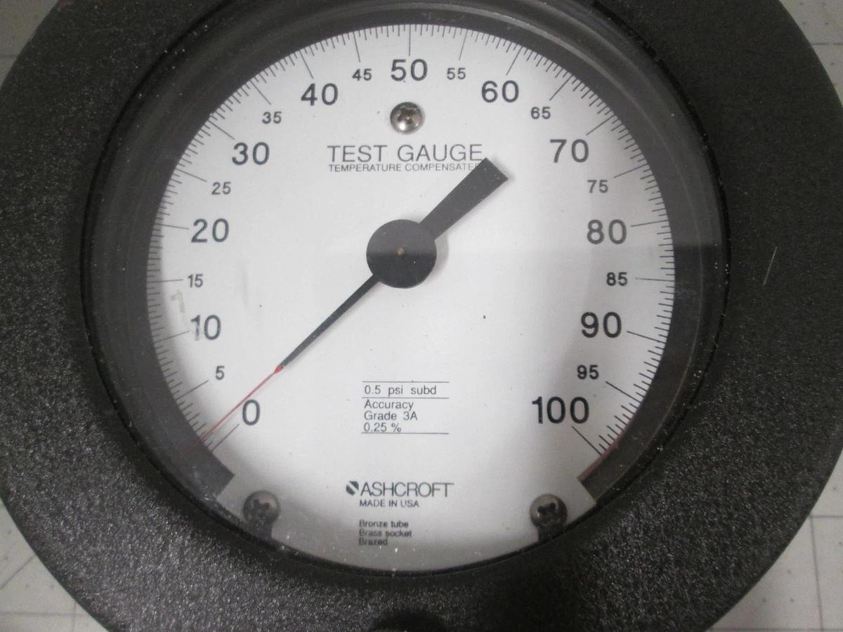 Used Ashcroft, Test Gauge, 0-100 PSI, Bottom Mount, Used