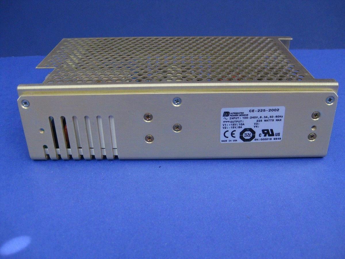 Used Integrated Power Designs CE-225-2002 Power Supply, 15V/10A -15V/8A, 225W, New