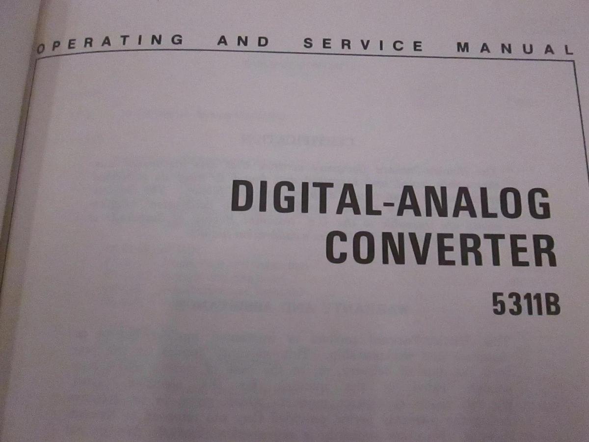 Used HP Model 5311B Digital-Analog Converter Operating and Service Manual, Used