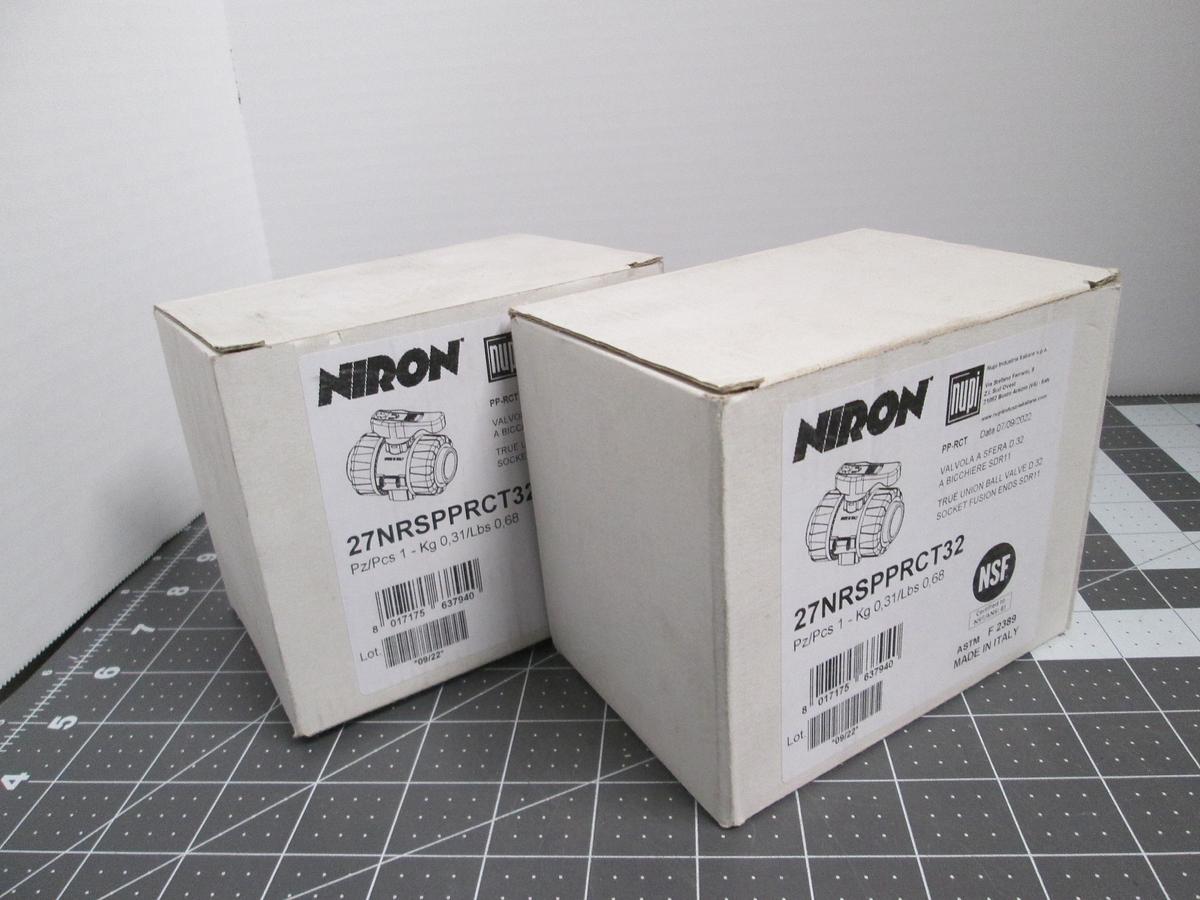 Lot 2 Niron NUPI 27NRSPPRCT32 1-1/4" PP-RCT True Union Ball Valve NIB