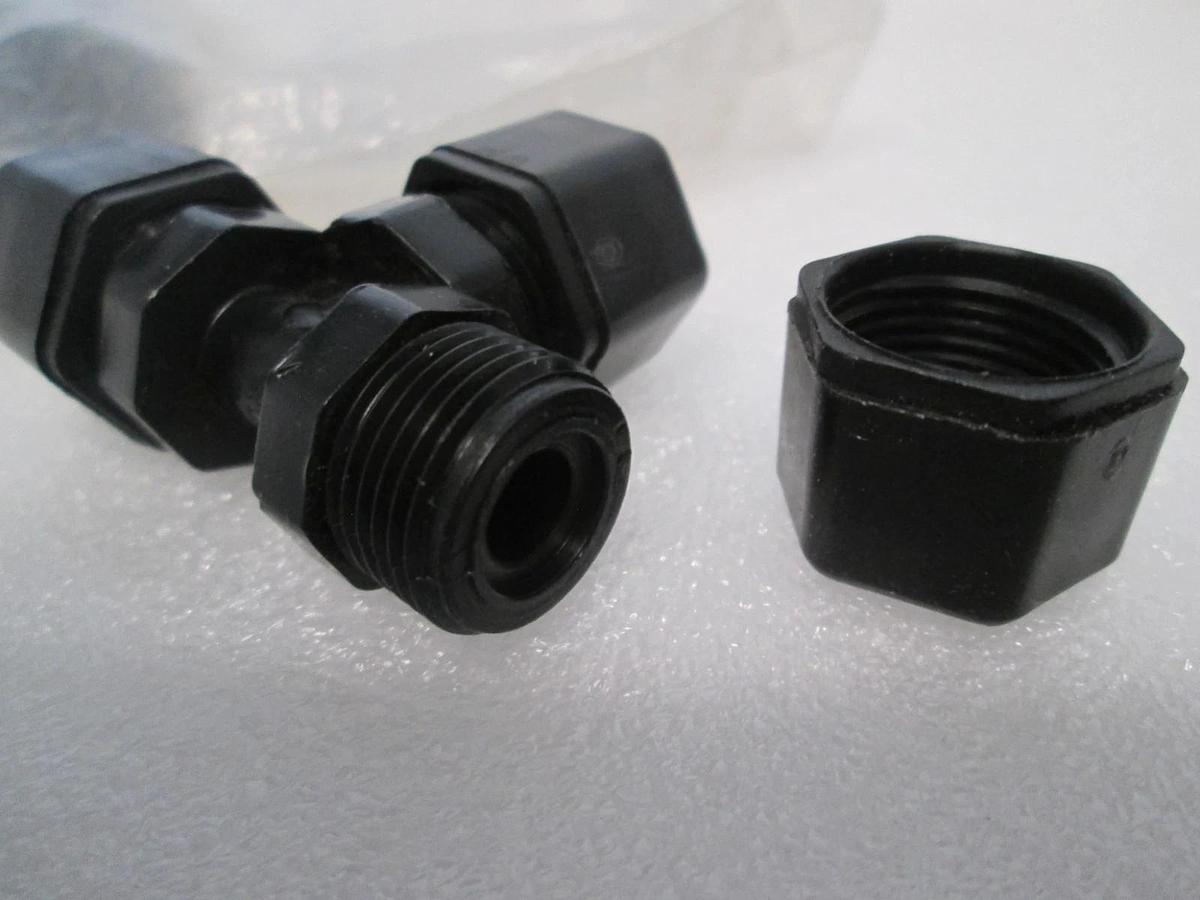 Parker, Fast & Tite, 1/4", Black, Tee Union, Fitting, 206-422, New, Lot of 2