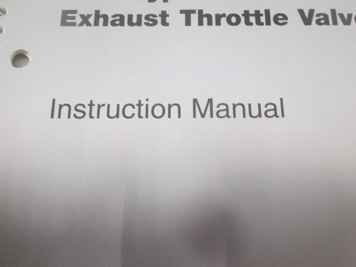 Used MKS, Type 653B Exhaust Throttle Valve Instruction Manual, 117082-P1, Used