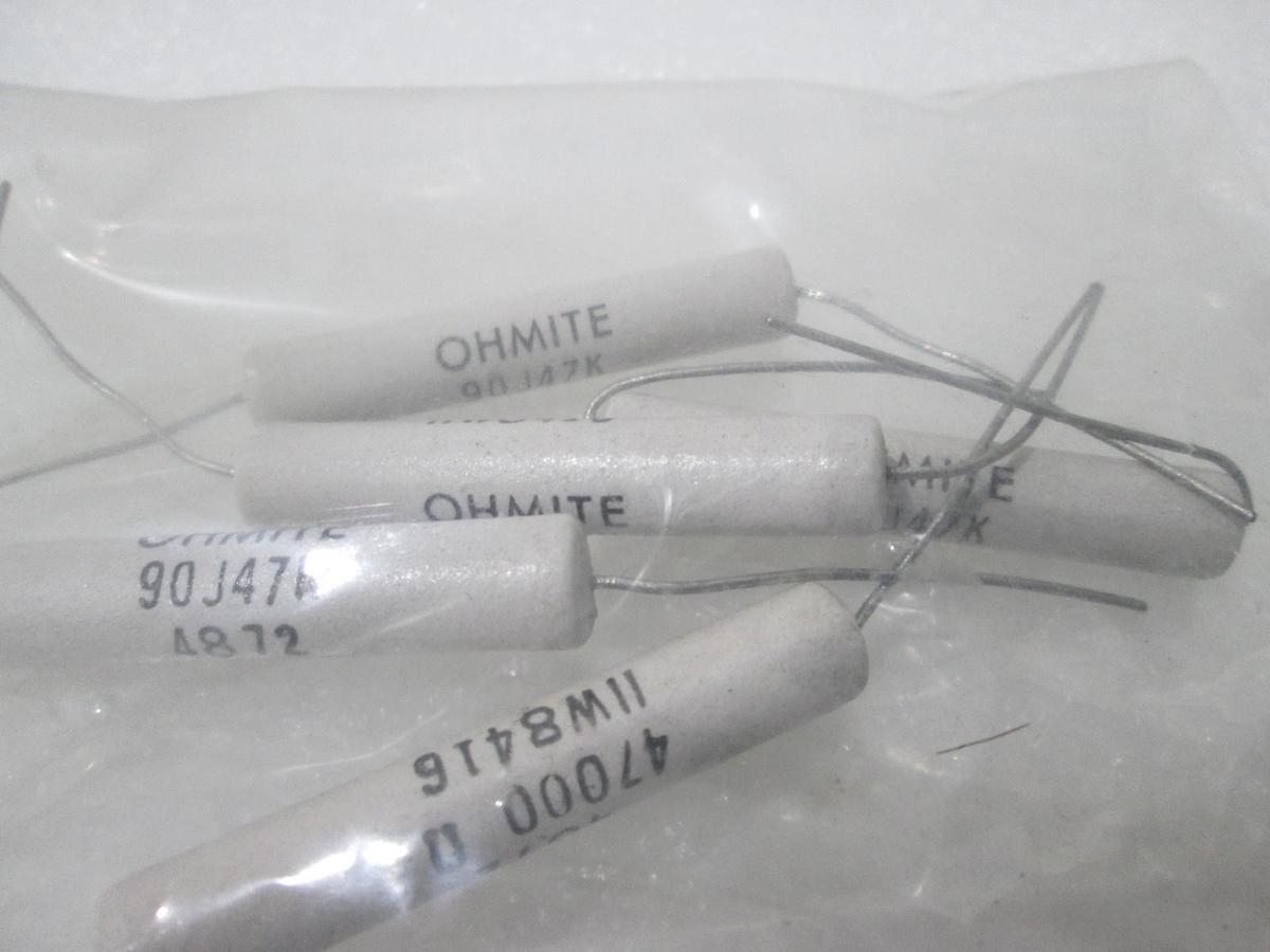 Used Ohmite, 90J47K, 11 Watt Resistor, New, Lot of 5