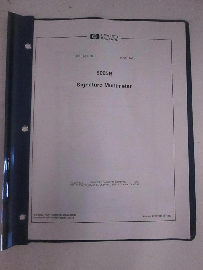 Used HP 5005B Signature Multimeter, Operating Manual, Used