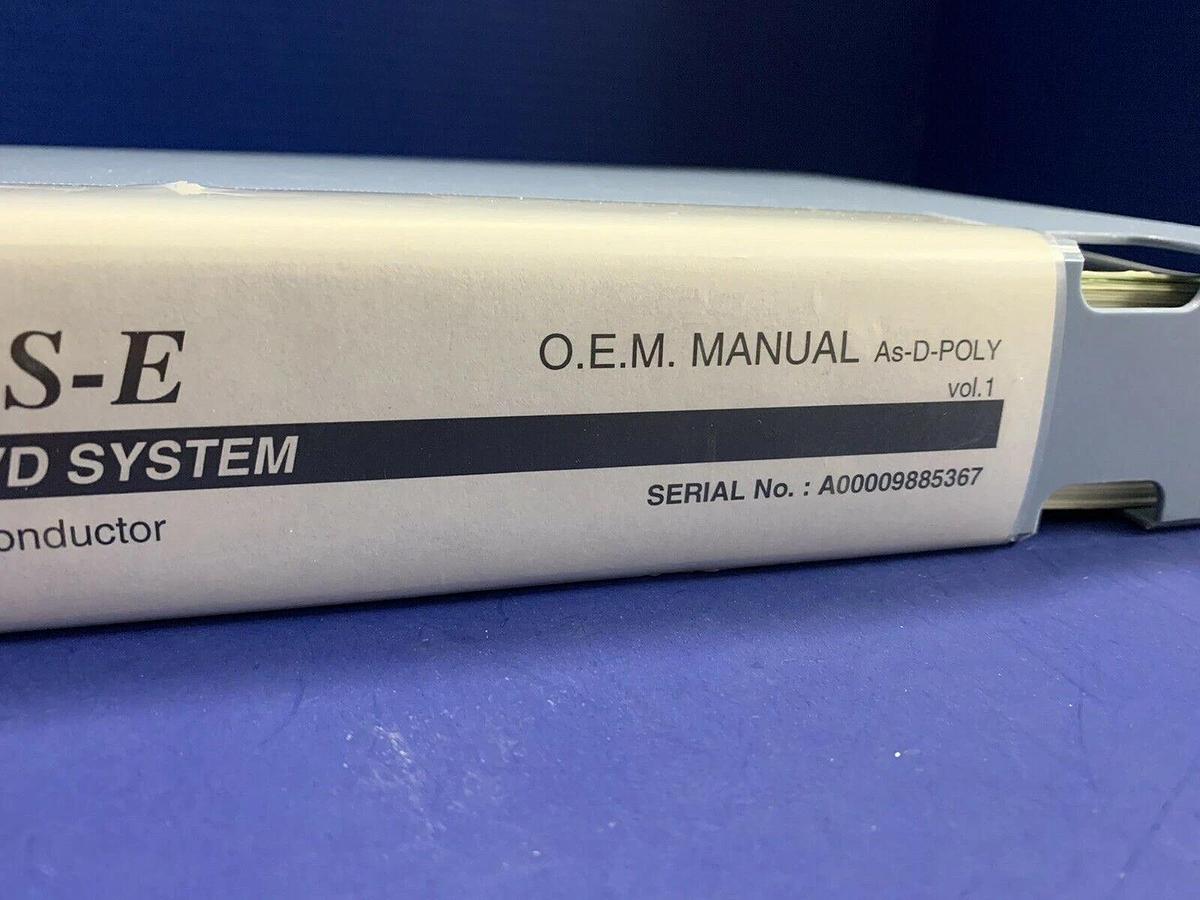 Used Tokyo Electron ALPHA-8S-E Vertical LP-CVD As-D-POLY O.E.M. Manual Volume 1, Used