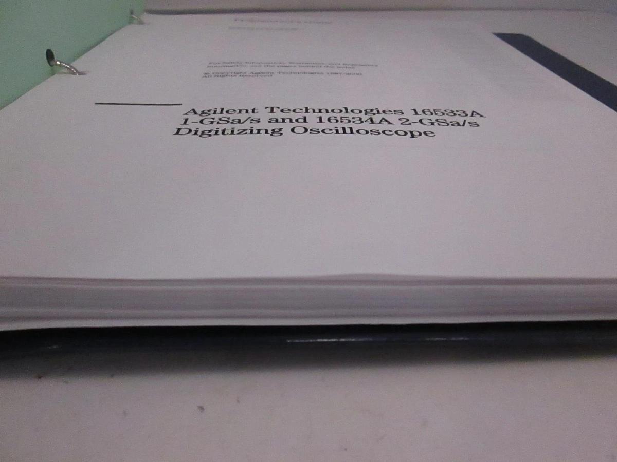Used Agilent Tech 16533A, 1-GSa/s and 16534A 2-GSa/s Digitizing Programmer Guide, Use